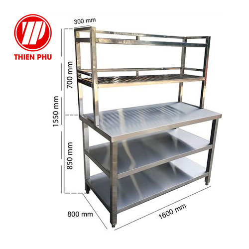 Bàn thao tác inox 3 tầng